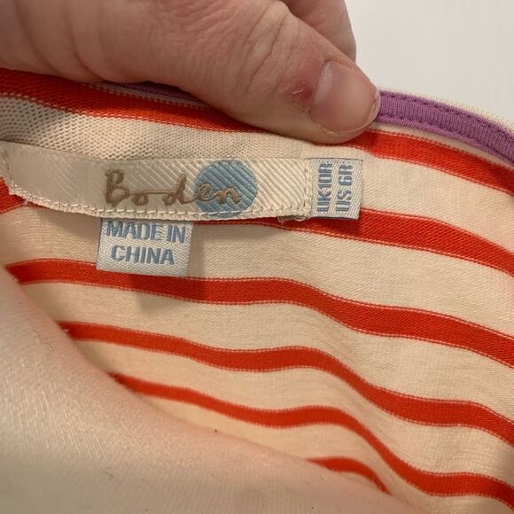 Boden | Striped shoreline orange and white tunic dress - Picture 4 of 10